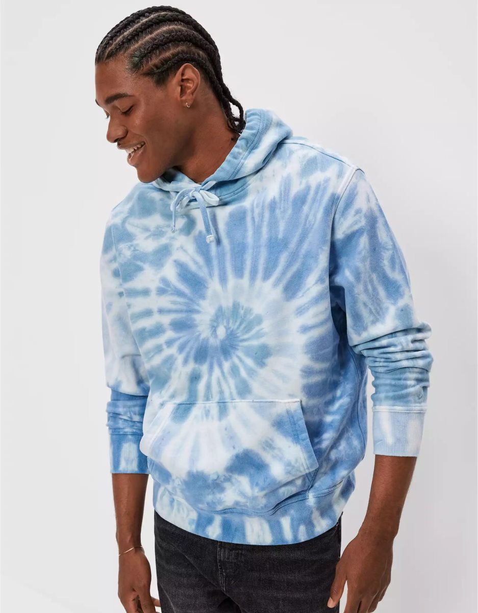 Sweat à Capuche American Eagle AE Bonfire Fleece Tie-Dye Multicolore Homme | ZAU-37308631